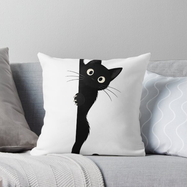 Item preview, Peeking Black Cat - Curious Kitten Edge Hugger designed and sold by Jaideep Walia.