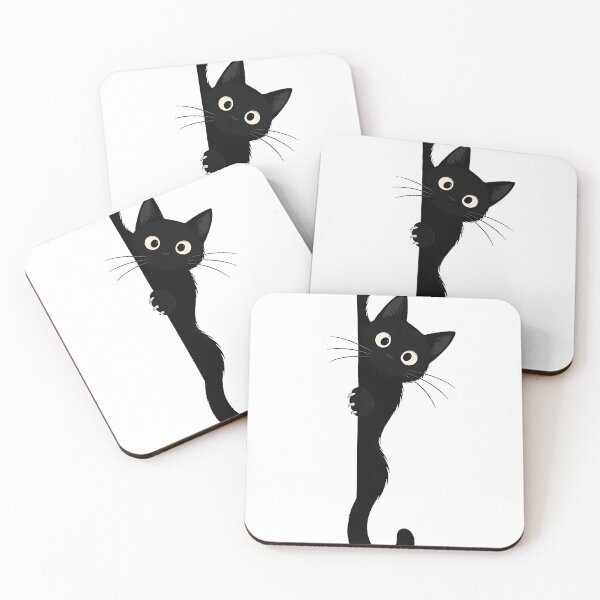 Item preview, Peeking Black Cat - Curious Kitten Edge Hugger designed and sold by Jaideep Walia.