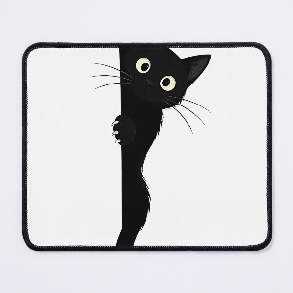 Item preview, Peeking Black Cat - Curious Kitten Edge Hugger designed and sold by Jaideep Walia.