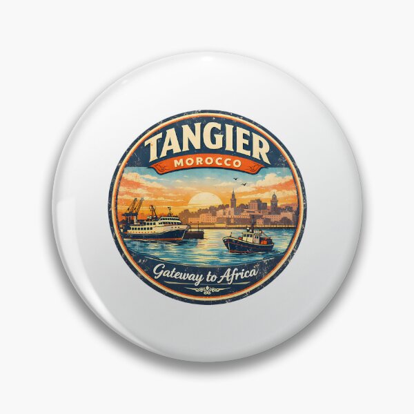Item preview, Tangier Morocco Port Vintage Travel Design  Gateway To Africa Skyline designed and sold by nsnindh.