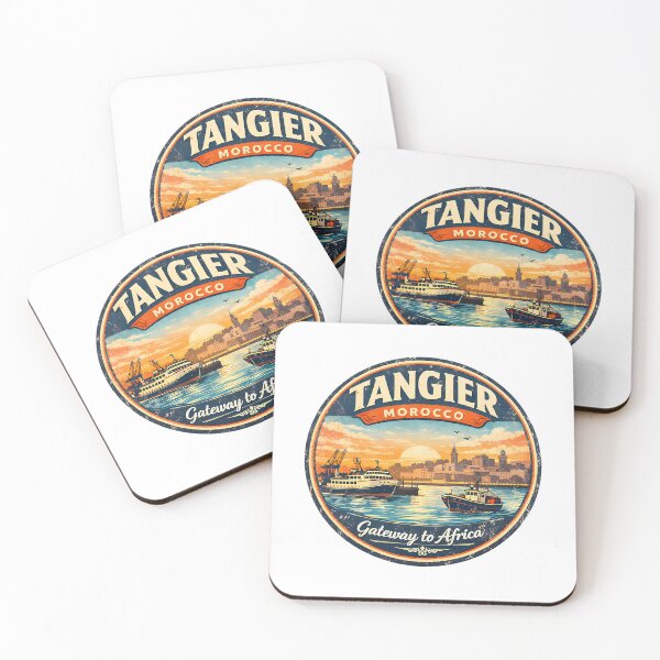 Item preview, Tangier Morocco Port Vintage Travel Design  Gateway To Africa Skyline designed and sold by nsnindh.