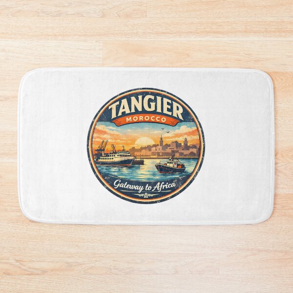 Item preview, Tangier Morocco Port Vintage Travel Design  Gateway To Africa Skyline designed and sold by nsnindh.