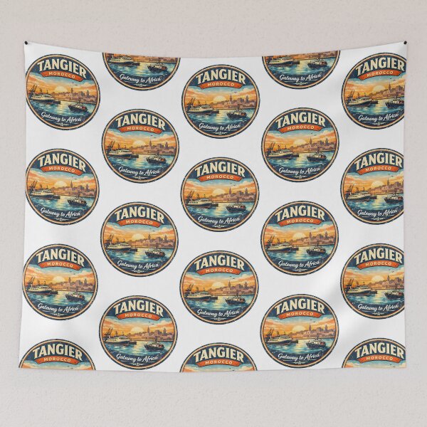 Item preview, Tangier Morocco Port Vintage Travel Design  Gateway To Africa Skyline designed and sold by nsnindh.