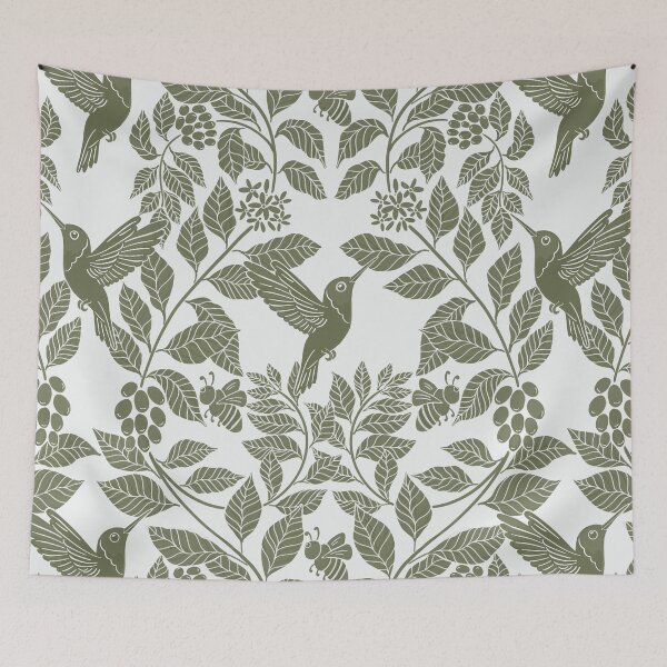 Item preview, Coffee plants, coffee garden, hummingbird and bees, coffee arabica  designed and sold by DColourMuse.