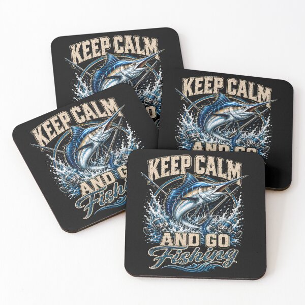 Item preview, Keep Calm and Go Fishing Funny Marlin Deep Sea Fishing designed and sold by THREE LITTLE BEANS.