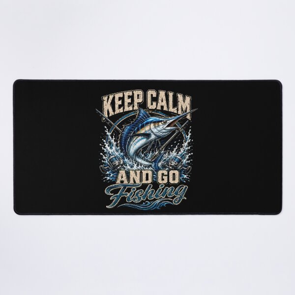 Item preview, Keep Calm and Go Fishing Funny Marlin Deep Sea Fishing designed and sold by THREE LITTLE BEANS.