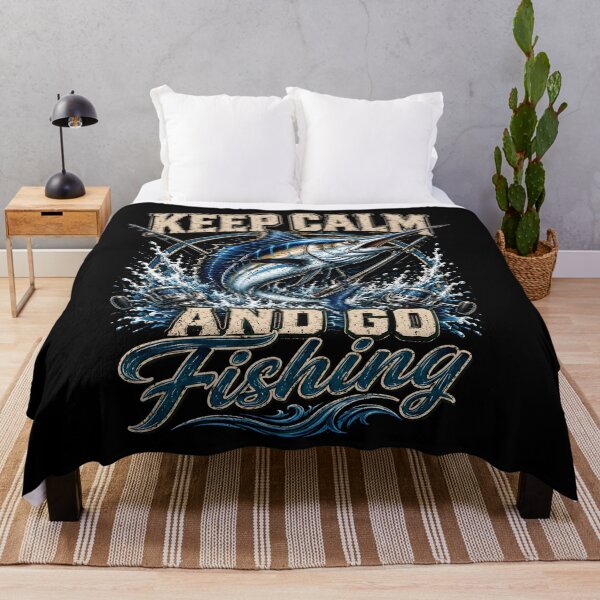 Item preview, Keep Calm and Go Fishing Funny Marlin Deep Sea Fishing designed and sold by THREE LITTLE BEANS.