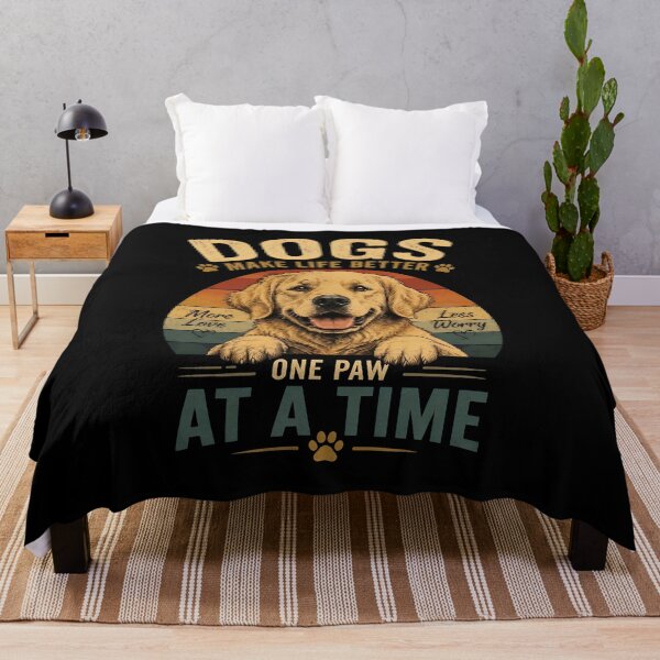 Item preview, Dogs Make Life Better One Paw At A Time Retro designed and sold by SoyLamderma.