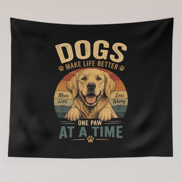 Item preview, Dogs Make Life Better One Paw At A Time Retro designed and sold by SoyLamderma.