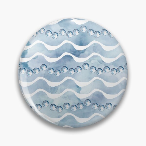 Item preview, Dusty Blue Ocean Waves & Pearl Watercolor Pattern designed and sold by Jyoti-Quotes.