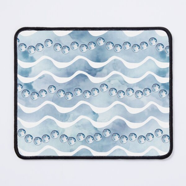 Item preview, Dusty Blue Ocean Waves & Pearl Watercolor Pattern designed and sold by Jyoti Digital Artist.