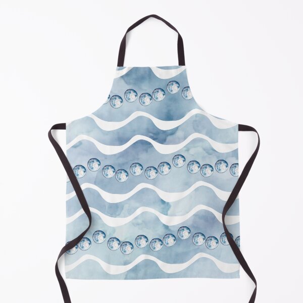 Item preview, Dusty Blue Ocean Waves & Pearl Watercolor Pattern designed and sold by Jyoti-Quotes.