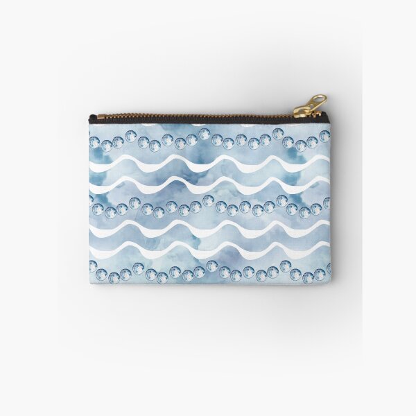 Item preview, Dusty Blue Ocean Waves & Pearl Watercolor Pattern designed and sold by Jyoti-Quotes.