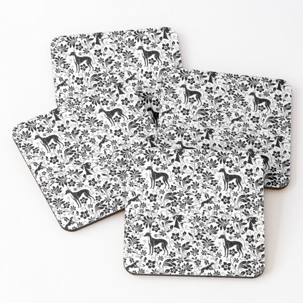 Item preview, Greyhound Floral Pattern | Elegant Botanical Dog Design Black designed and sold by WildLakePatterns.
