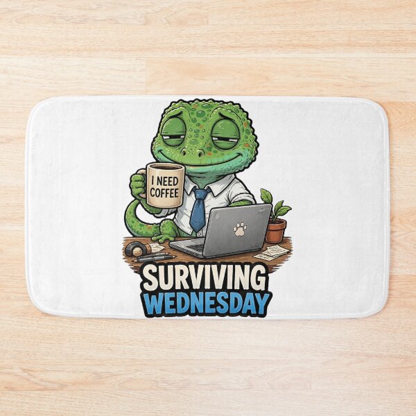Item preview, Surviving Wednesday Gecko - Funny Office Coffee Lover designed and sold by Surviving Monday Club.