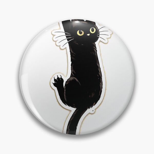 Item preview, Hanging Black Cat Sticker - Cute Clinging Kitten designed and sold by Jaideep Walia.