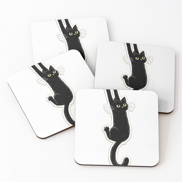 Item preview, Hanging Black Cat Sticker - Cute Clinging Kitten designed and sold by Jaideep Walia.