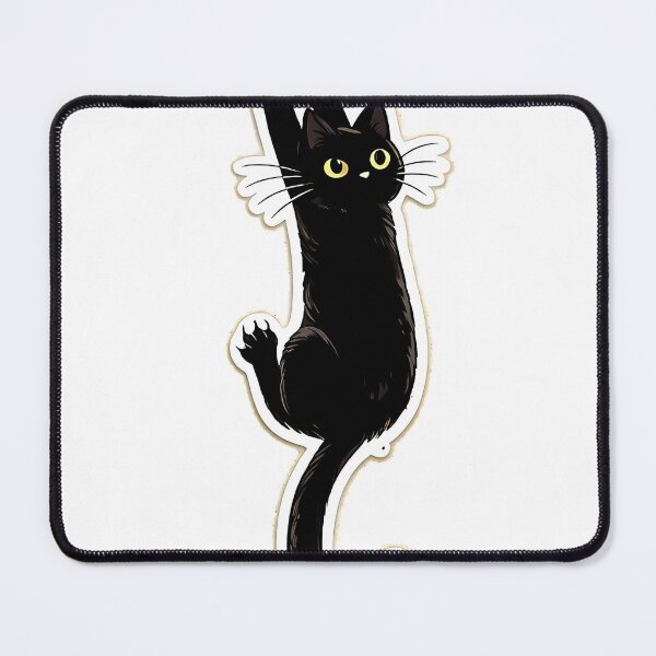 Item preview, Hanging Black Cat Sticker - Cute Clinging Kitten designed and sold by Jaideep Walia.