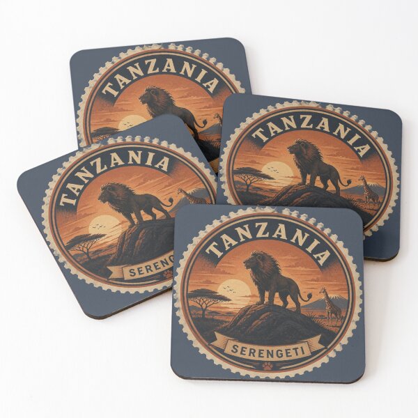 Item preview, Tanzania Serengeti Lion Sunset Travel Sticker designed and sold by The Digital Compass.