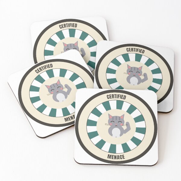 Item preview, Certified Menace Cute Funny Cat Retro Badge designed and sold by Faissal SBIAA.