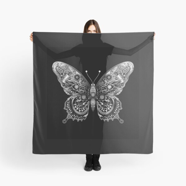 Item preview, Ornate Mechanical Butterfly Monochrome Steampunk Insect Art designed and sold by inkoutninja.