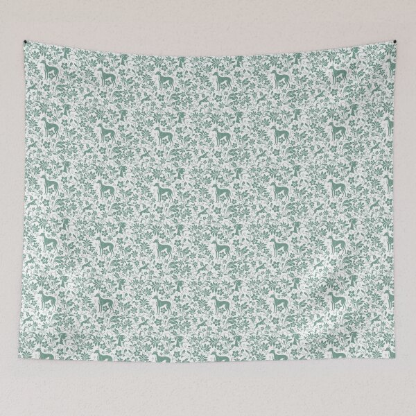 Item preview, Greyhound Floral Pattern | Elegant Botanical Dog Design Green designed and sold by WildLakePatterns.
