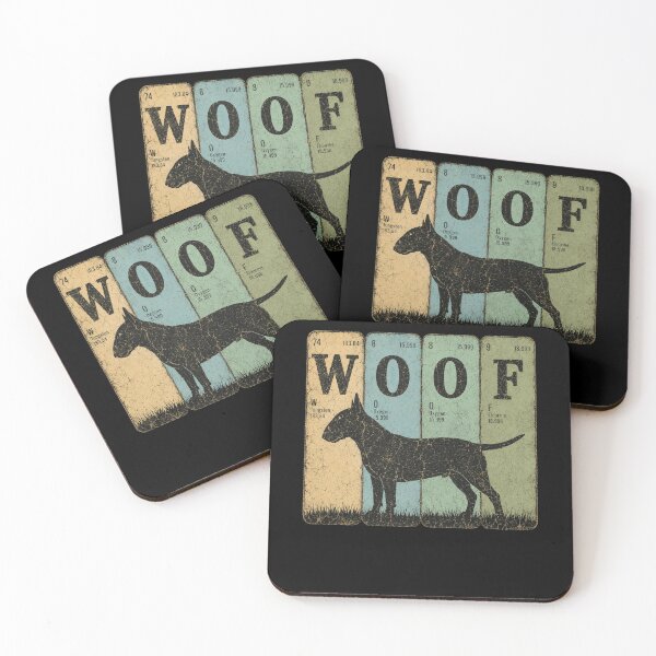 Item preview, WOOF Vintage Bull Terrier Dog Retro Distressed Graphic designed and sold by THREE LITTLE BEANS.