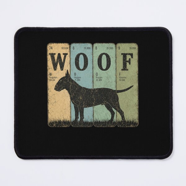 Item preview, WOOF Vintage Bull Terrier Dog Retro Distressed Graphic designed and sold by THREE LITTLE BEANS.