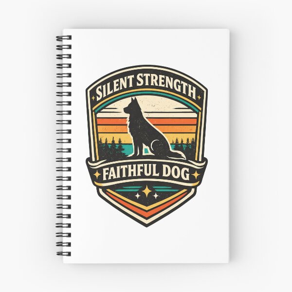 Item preview, Retro Sunset Faithful Dog Strength Emblem designed and sold by SoyLamderma.