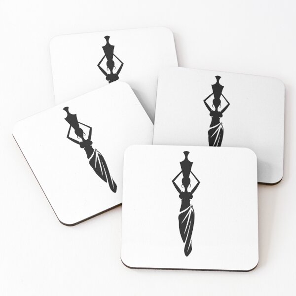 Item preview, Traditional African Woman Carrying Water Vase - Minimalist Black Silhouette Art designed and sold by Expats Studio.