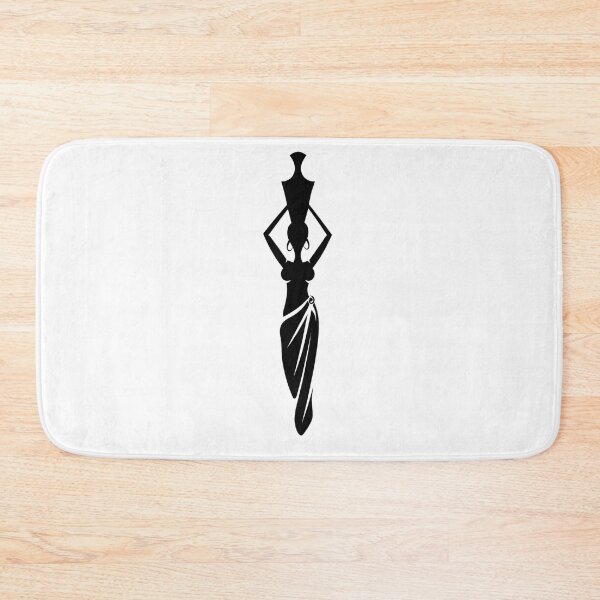 Item preview, Traditional African Woman Carrying Water Vase - Minimalist Black Silhouette Art designed and sold by VYBEHAUS.