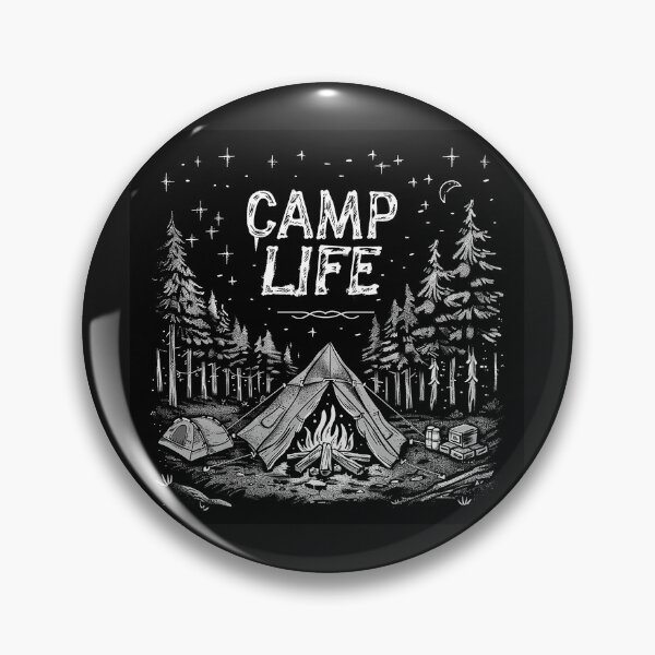 Item preview, Camp Life Tent and Campfire Forest Camping Adventure Design designed and sold by inkoutninja.