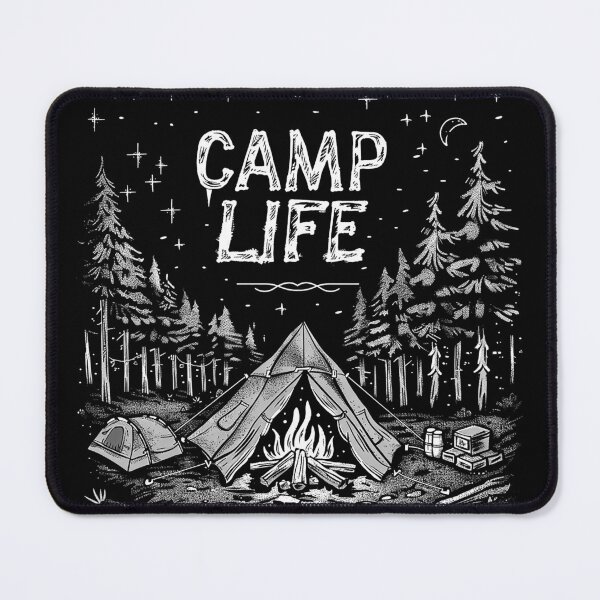 Item preview, Camp Life Tent and Campfire Forest Camping Adventure Design designed and sold by inkoutninja.