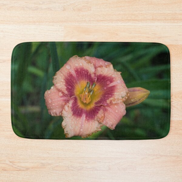 Item preview, Vibrant Orangey Pink Daylily Bloom with Raindrops designed and sold by Georgia Mizuleva.