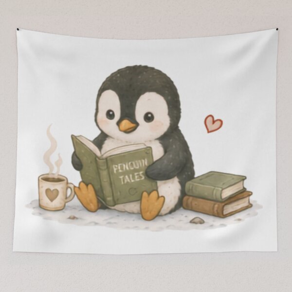 Item preview, Bookworm Penguin designed and sold by MellowMunchkins.