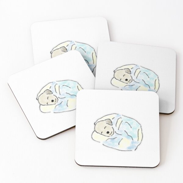 Item preview, Cute Sleeping Puppy in Blue Blanket Illustration designed and sold by raun.draw.