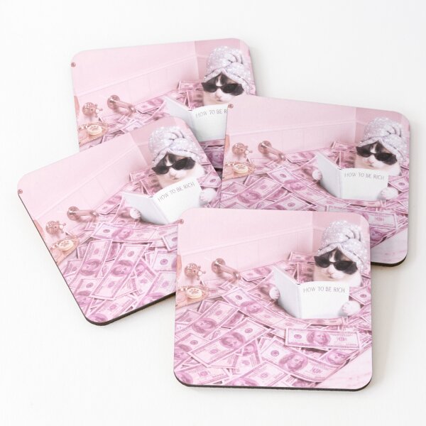 Item preview, The Anchor in the Storm Wall Art - Rich Calico Cat in Money Bathtub designed and sold by imsoyoon.