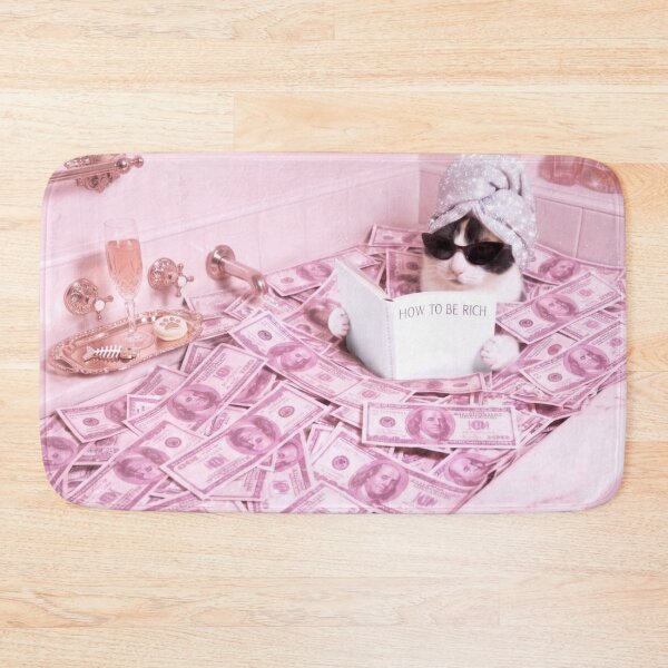 Item preview, The Anchor in the Storm Wall Art - Rich Calico Cat in Money Bathtub designed and sold by imsoyoon.