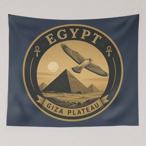 Item preview, Egypt Giza Plateau Falcon & Pyramids Travel Sticker designed and sold by The Digital Compass.