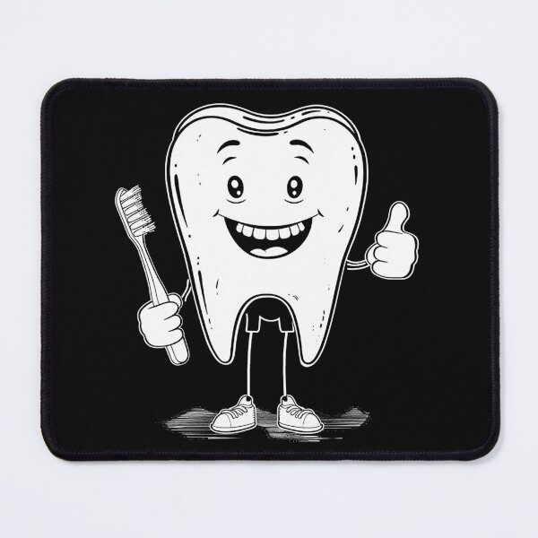 Item preview, Happy Tooth with Toothbrush Cute Dental Hygiene Cartoon designed and sold by inkoutninja.