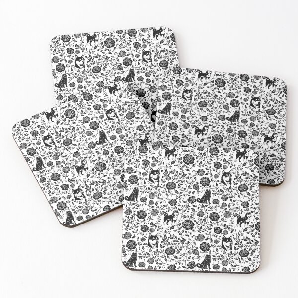 Item preview, Akita Floral Pattern | Elegant Botanical Dog Design Black designed and sold by WildLakePatterns.