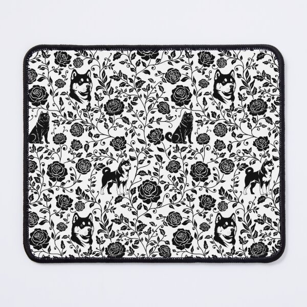 Item preview, Akita Floral Pattern | Elegant Botanical Dog Design Black designed and sold by WildLakePatterns.
