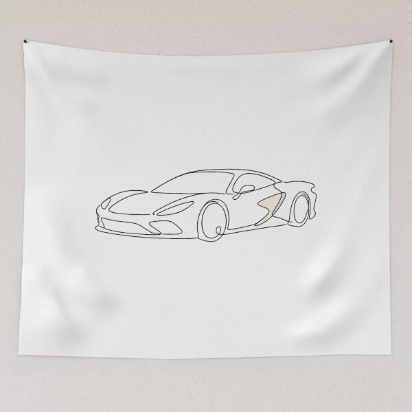 Item preview, Minimalist One Line Art Supercar Silhouette designed and sold by Piising.