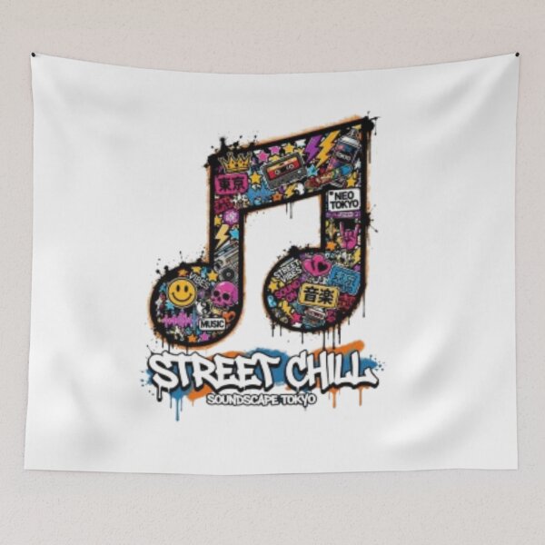 Item preview, Street Chill Graffiti Music Note | Tokyo Street Art | Urban Sticker Bomb Design designed and sold by YunsCozyCorner.