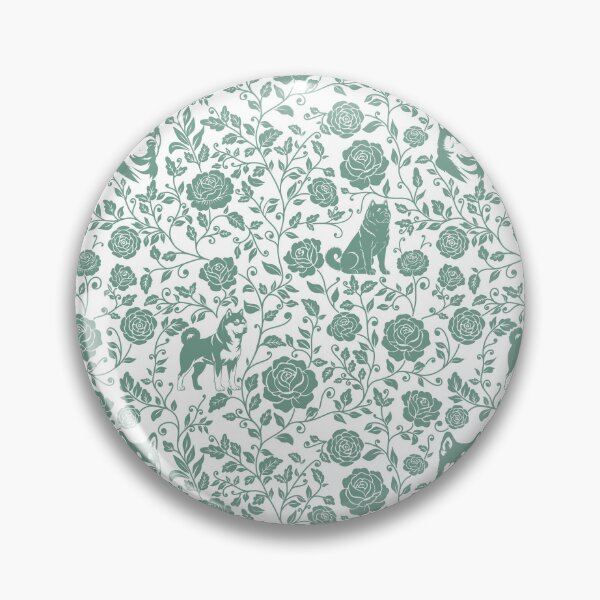 Item preview, Akita Floral Pattern | Elegant Botanical Dog Design Green designed and sold by WildLakePatterns.