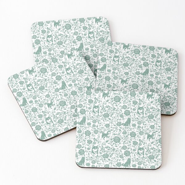 Item preview, Akita Floral Pattern | Elegant Botanical Dog Design Green designed and sold by WildLakePatterns.
