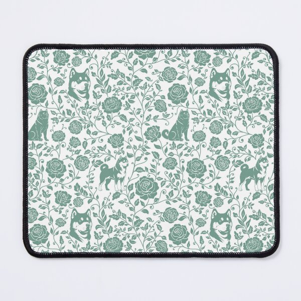 Item preview, Akita Floral Pattern | Elegant Botanical Dog Design Green designed and sold by WildLakePatterns.