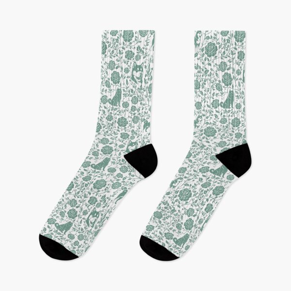 Item preview, Akita Floral Pattern | Elegant Botanical Dog Design Green designed and sold by WildLakePatterns.