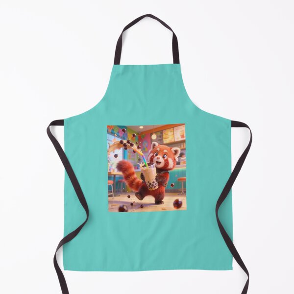 Item preview, Cute Red Panda Holding Bubble Tea Cartoon designed and sold by OksArtStudio.