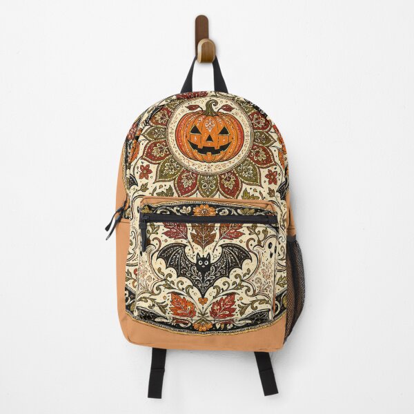 Item preview, Halloween Pumpkin Ghost Bat Leaf Mandala Pattern designed and sold by Ink Matrix.